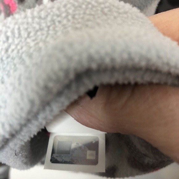 The North Face Girls' Gray Pink Animal Print Full Zip Fleece Hoodie Size XL - Picture 6 of 7